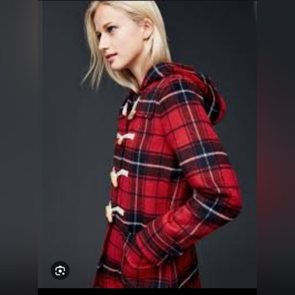 GAP Red Plaid Wool Utility Jacket - Picture 2 of 11